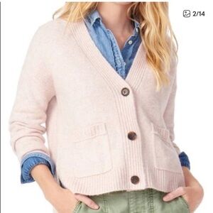 J. Crew Soft Rainbow Ivory  Super Soft Wool Alpaca Blend Button-Up Cardigan